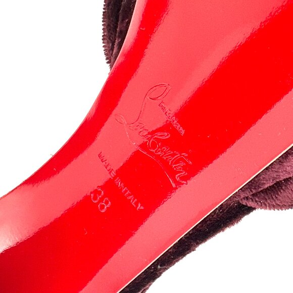 Christian Louboutin SANDALOO Velvet Platform Mary Jane Heels Sandals Shoes - Picture 15 of 16